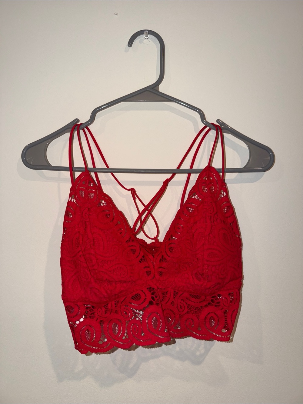 PINK Victoria's Secret Red Lace Bralette Camisole